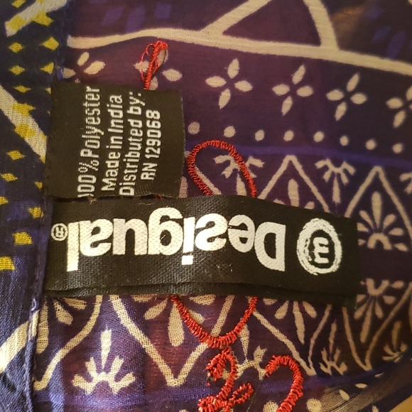 Desiqual Ladies Long Sleeve Sheer Blouse Medium - Picture 7 of 7